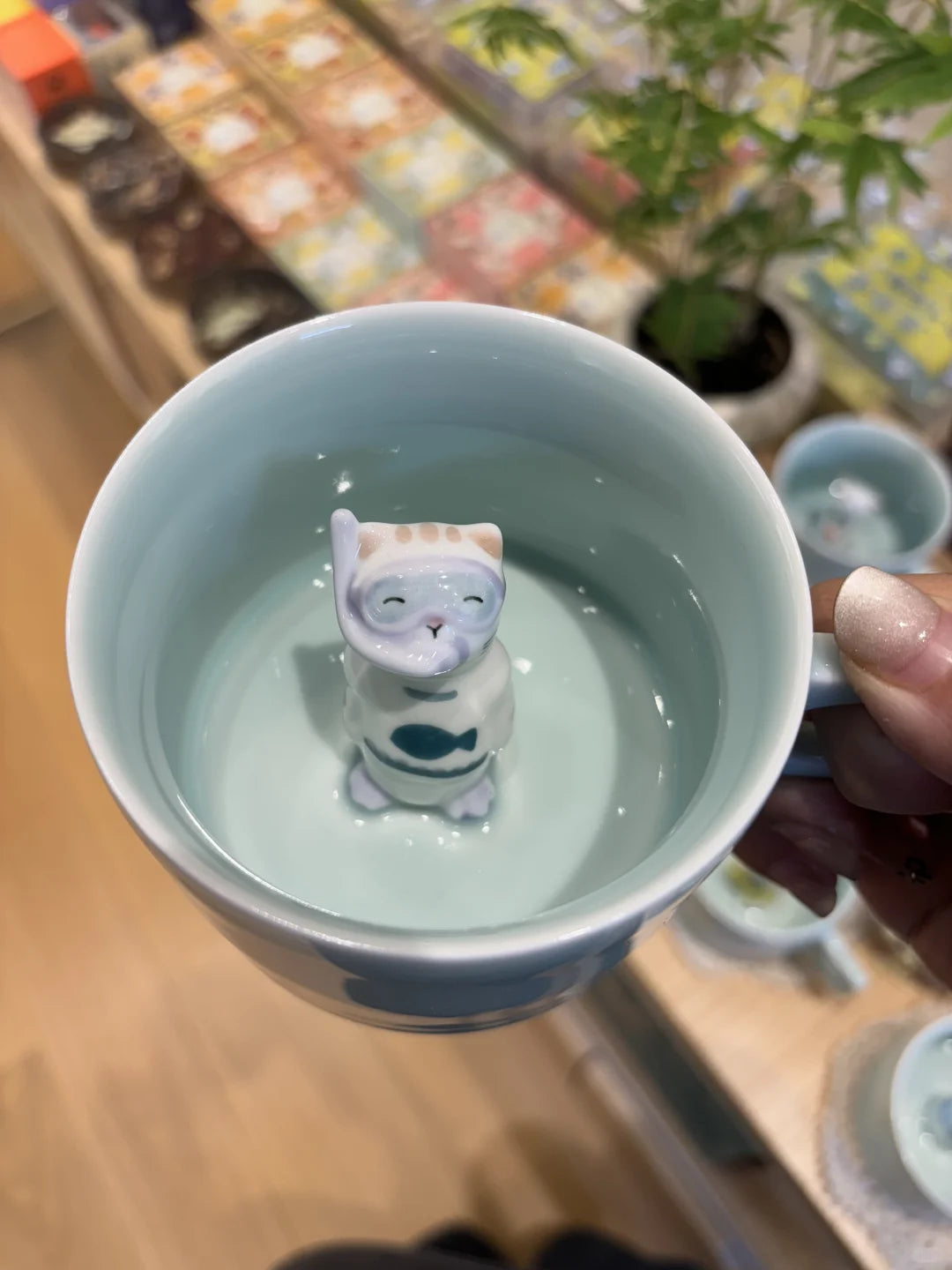 Custom Ceramic Pet Mug on the edge