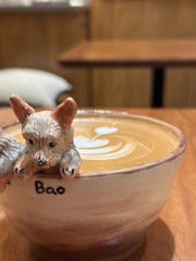 Custom Ceramic Pet Mug on the edge