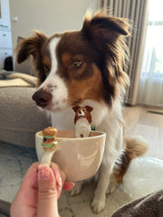 Custom Ceramic Pet Mug on the edge